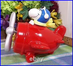Schmid Snoopy Red Airplane Musical Music box Lovely