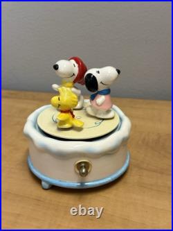 Schmid Snoopy SKATERS WALTZ Ice-Skate Music Box Very Rare HTF