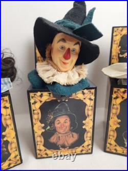 Set of 4 Vtg Wizard Of Oz 50th Anniversary Musical Jack In The Box READ Priority