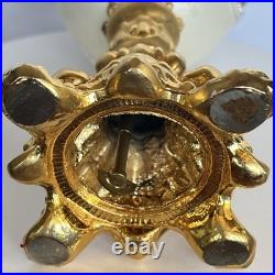 Signed Victoria Ostrich Egg Ivory Gold Tone Rhinestones Pedestal Swan Lake Music