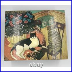 Signed Vintage 1980 K Michiko Musical Jewelry Box Cats Memory Song Japan B352/A