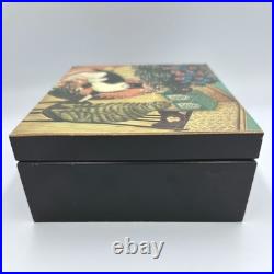 Signed Vintage 1980 K Michiko Musical Jewelry Box Cats Memory Song Japan B352/A