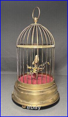 Singing Bird Automaton Bird Cage Made In Germany PARTS OR REPAIR DOESN'T WORK