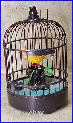 Singing & Dancing Bird in cage Vintage Bird sounds Automaton Battery