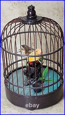 Singing & Dancing Bird in cage Vintage Bird sounds Automaton Battery