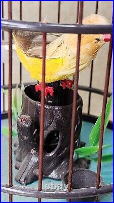 Singing & Dancing Bird in cage Vintage Bird sounds Automaton Battery