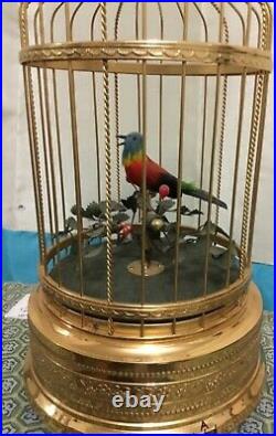 Singing bird in a cage musical automaton box mechanical works perfect NEW VIDEO