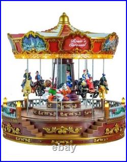 Skyant Christmas Carousel Decoration 14inch Large Size Carousel Go Round with