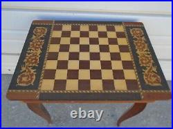 Small Italy Chess Table Music Box Inlaid Venetian Napoleon STY Jewelry chest End