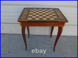 Small Italy Chess Table Music Box Inlaid Venetian Napoleon STY Jewelry chest End