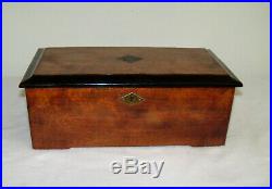Smaller Late 1800s Swiss Cylinder Music Box with 6 Airs Nice Working Condition