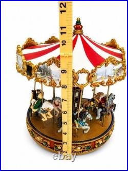 Smithsonian Musical Holiday Carousel Christmas Music Box 2003 w Box Pap G2U