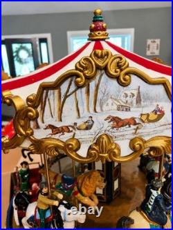 Smithsonian Musical Holiday Carousel Christmas Music Box 2003 w Box Pap G2U