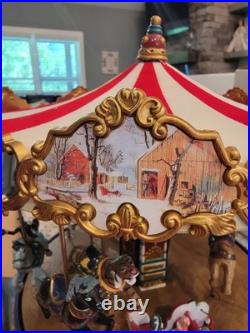 Smithsonian Musical Holiday Carousel Christmas Music Box 2003 w Box Pap G2U