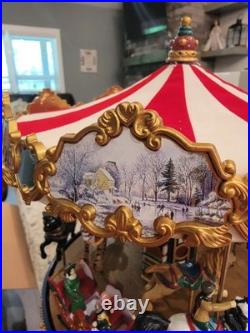 Smithsonian Musical Holiday Carousel Christmas Music Box 2003 w Box Pap G2U