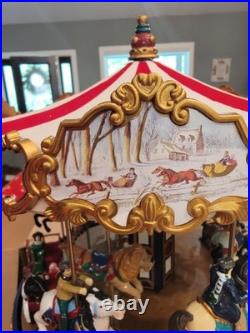 Smithsonian Musical Holiday Carousel Christmas Music Box 2003 w Box Pap G2U