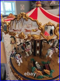Smithsonian Musical Holiday Carousel Christmas Music Box 2003 w Box Pap G2U