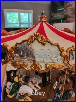 Smithsonian Musical Holiday Carousel Christmas Music Box 2003 w Box Pap G2U