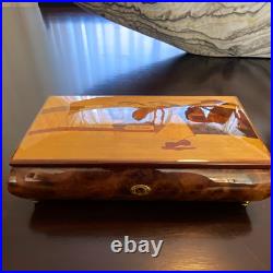 Sorrento Italy Inlaid Wood Music Box Torna a SurrientoVelvet Lined Burled Wood Sorrento Italy Inlaid Wood Music Box Torna a SurrientoVelvet Lined Burled Wood