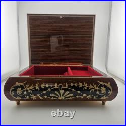 Sorrento Italy Jewlery Music Box Real Inlaid Wood With Key & Certificate VTG