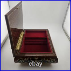 Sorrento Italy Jewlery Music Box Real Inlaid Wood With Key & Certificate VTG