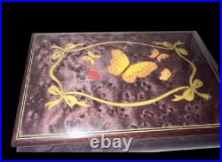 Sorrento Italy Musical Jewel Box Butterflies Inlay Pink Lining Fur Elise Sorrento Italy Musical Jewel Box Butterflies Inlay Pink Lining Fur Elise