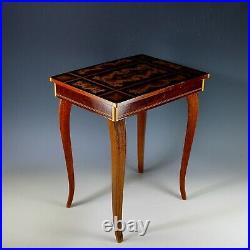 Sorrento Ware Inlaid Marquetry Music Box Side Table