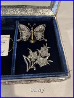 Splendid Animated Silver Butterfly MusicBox/Jewelry Box Crystallized moving wing