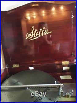 Stella Antique High End Console Music Box With 20-17 1/4 Discs-vg Condition