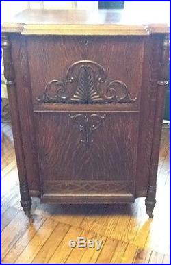 Stella Grand Antique Music Box Ca1900 In Oak Cabinet + 33 Discs 17 In