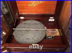 Stella Grand Double Comb Disk Music Box With Drawer and Matching Storage Cabinet