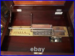 Stella Grand Double Comb Disk Music Box With Drawer and Matching Storage Cabinet