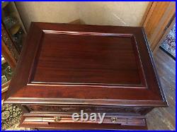 Stella Grand Double Comb Disk Music Box With Drawer and Matching Storage Cabinet