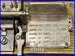 Stella Swiss Made Rare Antique 9 9/16 Metal Disc Music Player 34 Discs Working