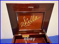 Stella Swiss Made Rare Antique 9 9/16 Metal Disc Music Player 34 Discs Working