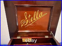 Stella Swiss Made Rare Antique 9 9/16 Metal Disc Music Player 34 Discs Working