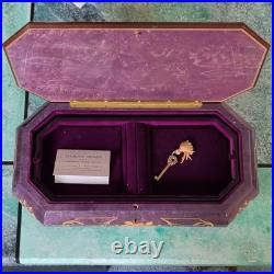 Stilnovo Handmade Inlaid Wood Music Box Purple Floral Lara's Theme Italy