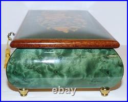 Stunning Ruege Italy Rectangle Green Wood Music Boxthat's What Friends Are For