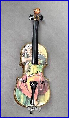 Stunning Vintage Porcelain Violin Cello figurine & Music Box Stand