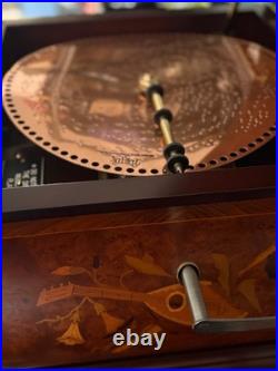 Swan Porter music box with matching cabinet, multiple discs. Meticulously loved