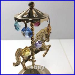 Swarovski crystal merry-go-round type music box antique