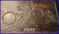 Swiss Blackforest Bear Foot Stool Music Box Signed Huber-Aeschimann Provenance