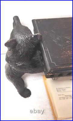 Swiss Blackforest Bear Foot Stool Music Box Signed Huber-Aeschimann Provenance