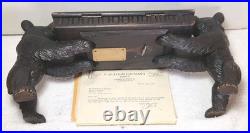 Swiss Blackforest Bear Foot Stool Music Box Signed Huber-Aeschimann Provenance