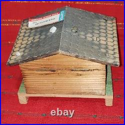 Swiss Cottage/Cabin Music Movement Box Pretty Blue Danube Woman In Red Dancing
