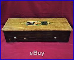 Swiss Cylinder Inlay Music Box 10 Airs/Tunes/Songs