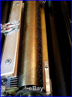 Swiss Cylinder Mechanical Music Box 12 Air 13 Lever Wind Zither Paillard
