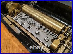 Swiss Cylinder Music Box, Circa 1890, 6 Inch Roller, 6 Songs, Six Airs