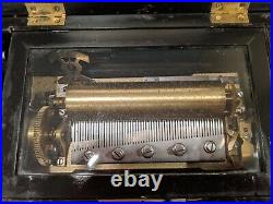 Swiss Cylinder Music Box, Circa 1890, 6 Inch Roller, 6 Songs, Six Airs