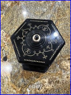 Swiss Harmony The Roundelay Music Box Cigarette/Lipstick Vanity red Carousel